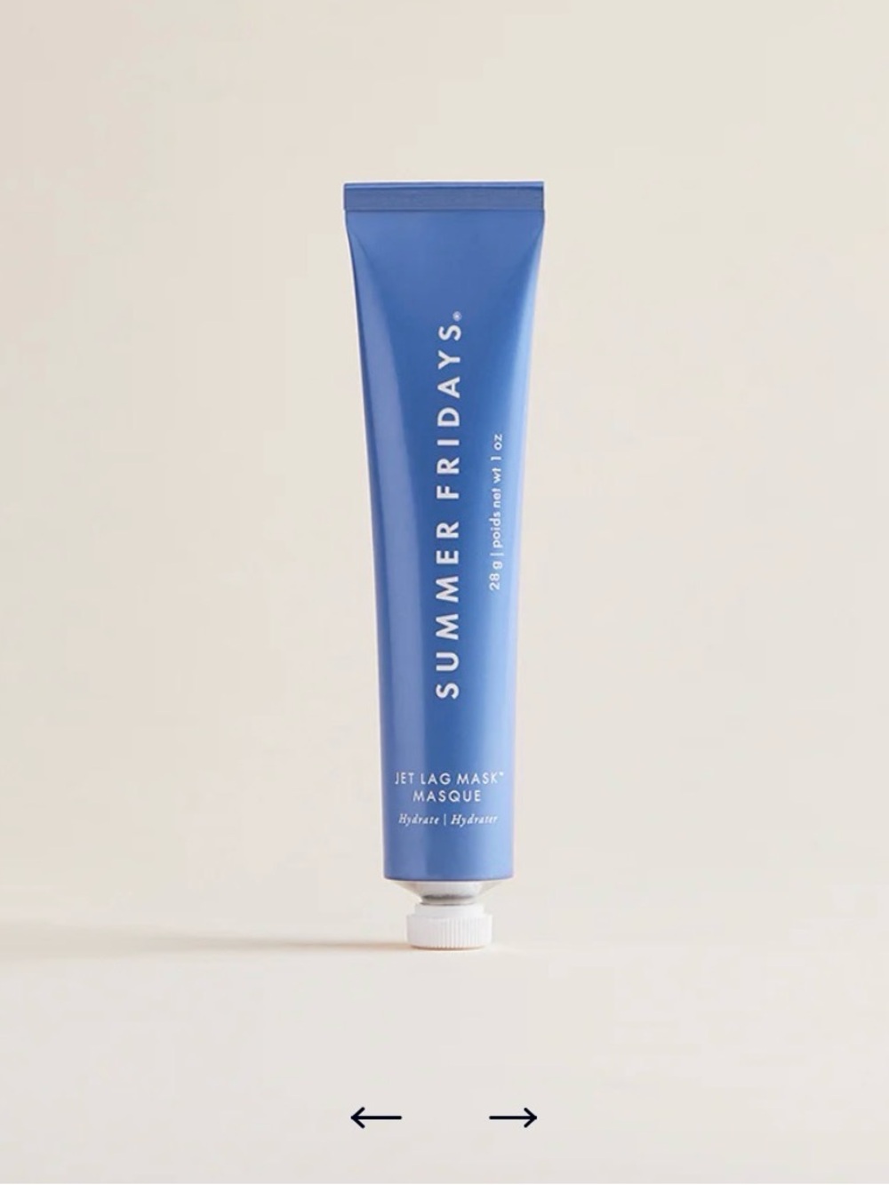 Summer Fridays Jet Lag Mask and Lip Balm travel size set